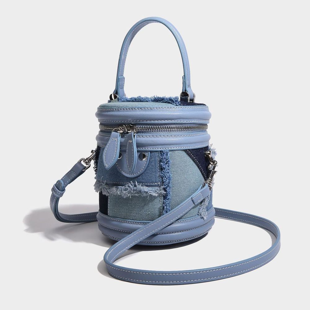 Desner Saddle Purse Patchwork Denim Top Handle Bag And Crossbody ^-^ - Picture 5 of 8